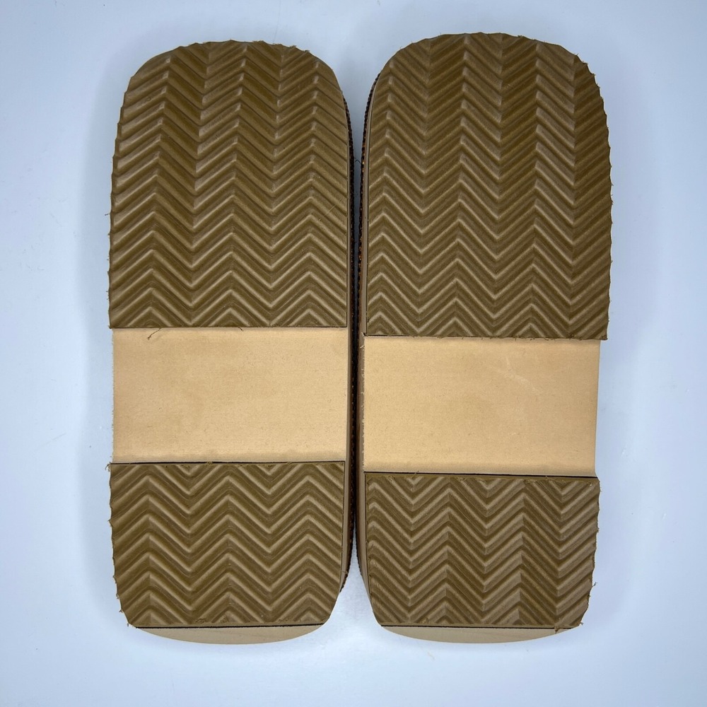 Yamato Kobo Flip Flops Oval Unisex Cork Setta Brown Stripes Size 7 W & 5.5 M NEW - Picture 5 of 6